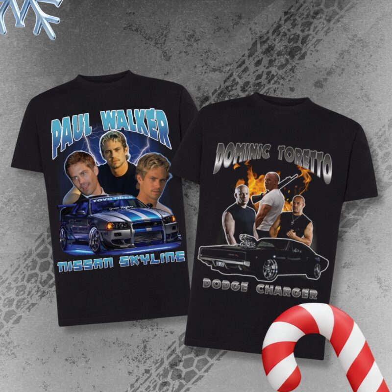 Zestaw koszulek Dominic Toretto i Paul Walker.